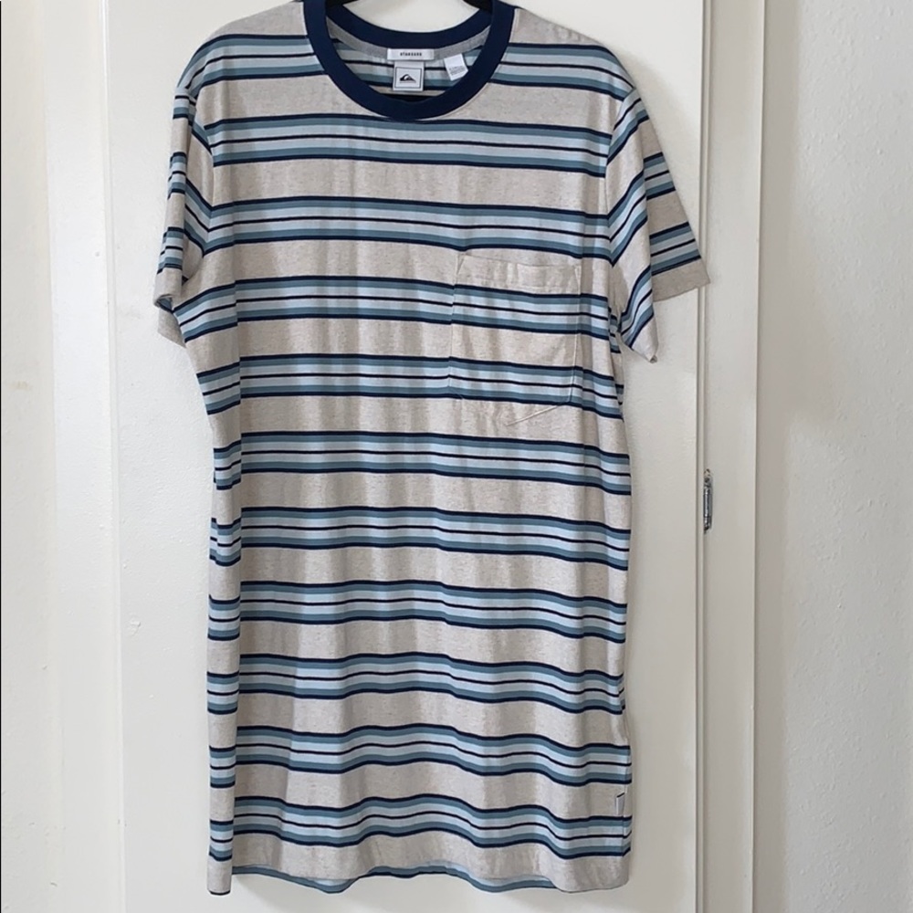 ❌SOLD Quiksilver Striped T-Shirt Dress L - Picture 2 of 4